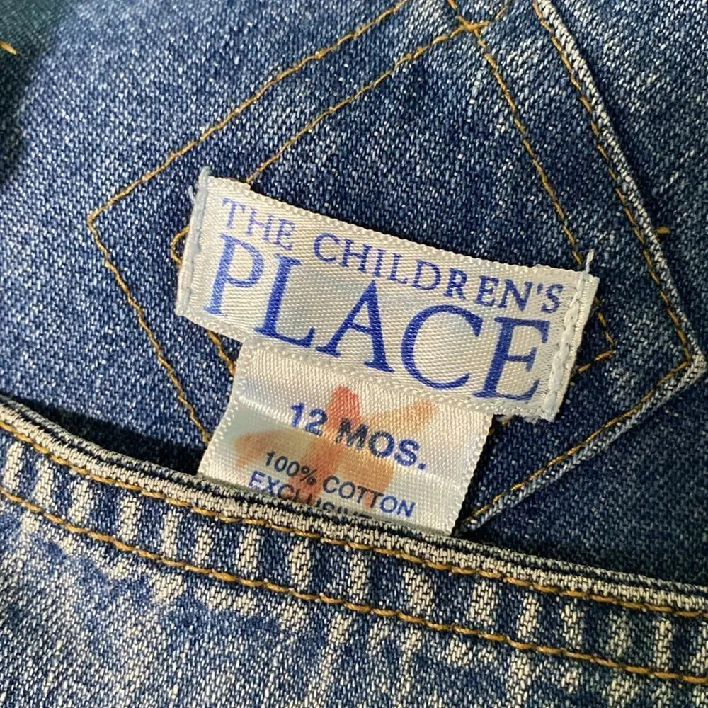 THE CHILDRENS PLACE Heart Pocket Denim Overalls